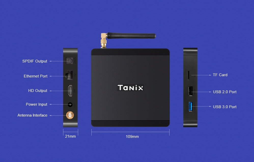 Tanix TX5 Max TV Box Android 8.1 Amlogic S905X2 4GB LPDDR4 + 32GB EMMC 2.4GHz + 5GHz WiFi BT4.2 Support 4K H.265- Black 4GB RAM+32GB ROM EU Plug