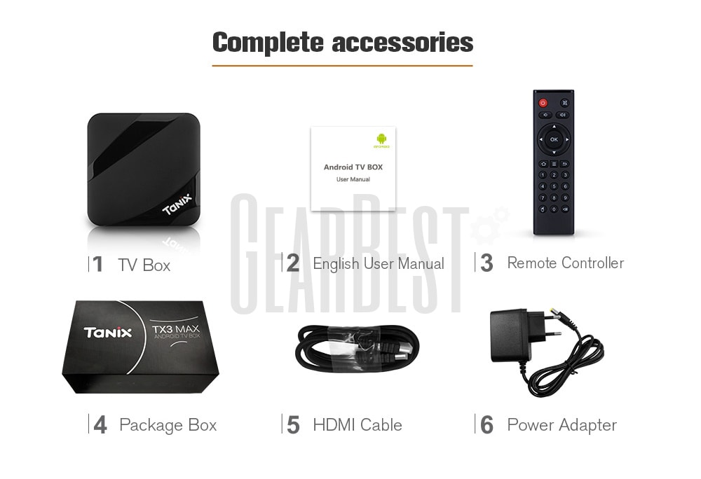 Tanix TX3 Max TV Box Amlogic S905W / Android 7.1 with New ALICE UX / 2GB RAM + 16GB ROM 2.4GHz Wi-Fi / 4K / 100Mbps LAN / BT4.1 - Black EU Plug