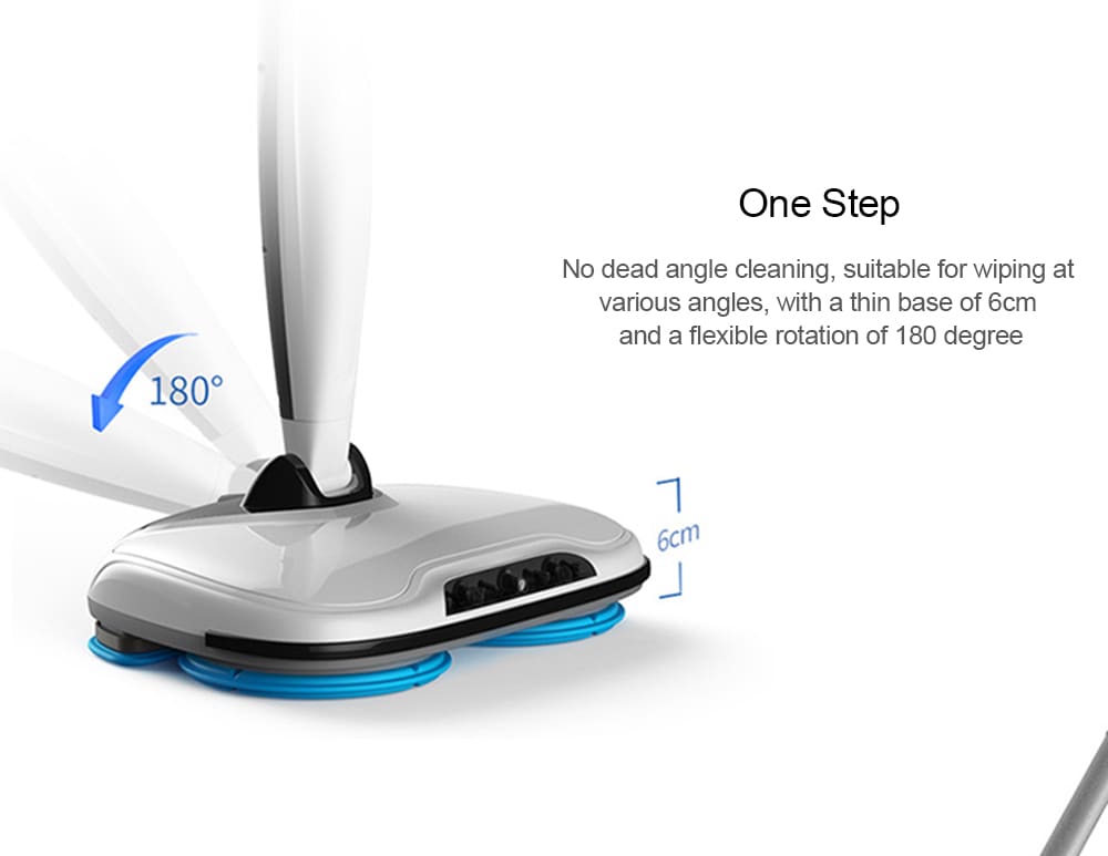 Wireless Electric Mopping Machine Rotation Water Spraying Household Automatic Sweeper- White Chinese Plug