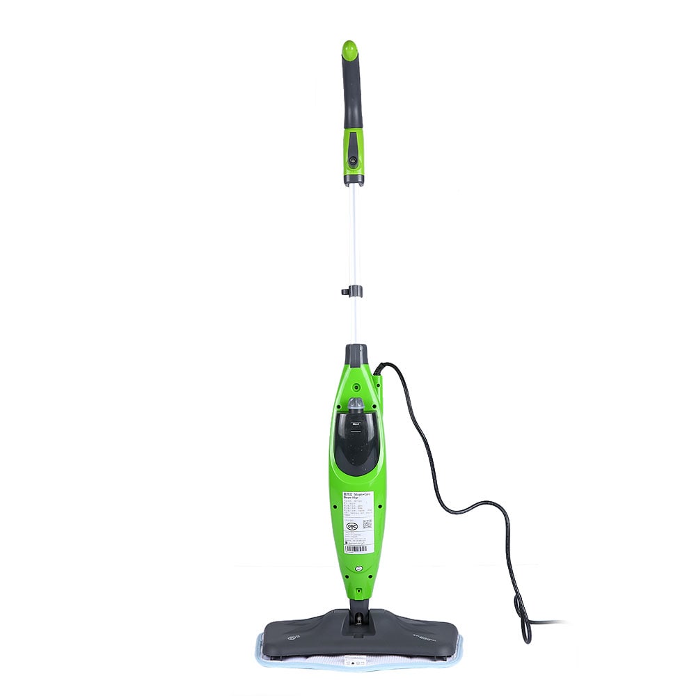 S3239 Multifunctional Steam Cleaner Floor Kitchen Carpet Handheld Steamer Mop- Green US Plug