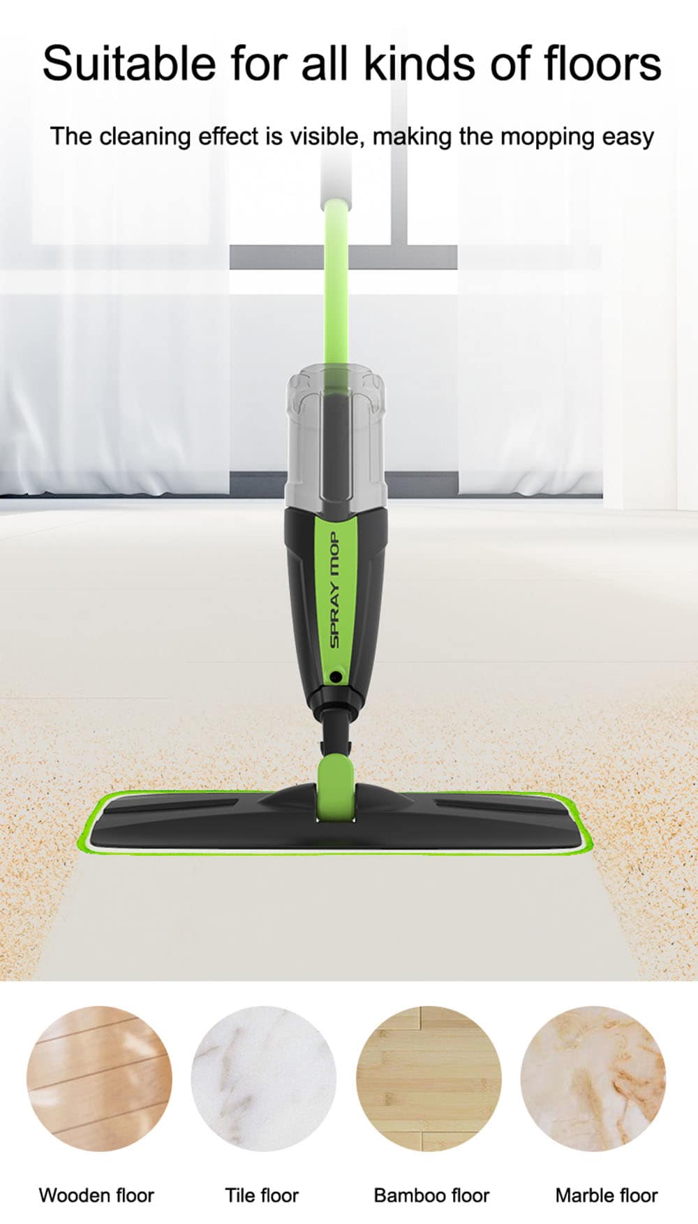 Pooda TB100 Spray Mop- Yellow Green