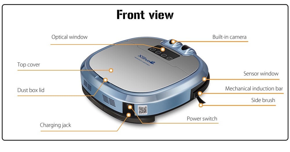 XShuai HXS - C3 Robotic Vacuum Cleaner Automatic Remote Control Cleaning Robot with Camera for Pet Dog Cat Hair- Blue EU Plug