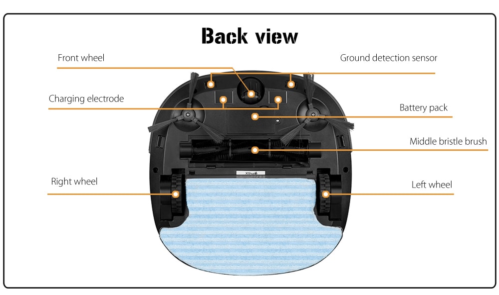 XShuai HXS - C3 Robotic Vacuum Cleaner Automatic Remote Control Cleaning Robot with Camera for Pet Dog Cat Hair- Blue EU Plug