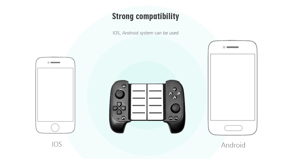 STK - 7007 Wireless Bluetooth Controller Extendable Gamepad- Red and blue