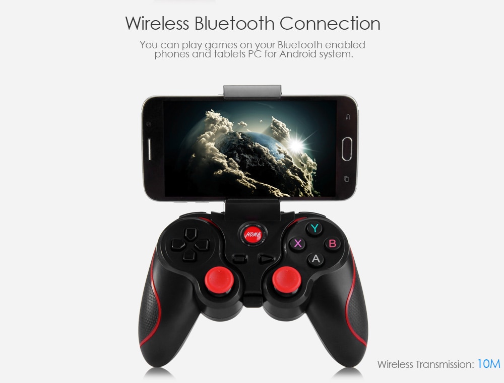 T3 Wireless Bluetooth 3.0 Gamepad Gaming Controller for Android System- Black