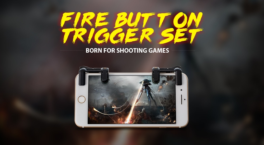 Smart Phone Shooter Controller Mobile Game Fire Button Aim Key Accurate 2PCS- Black