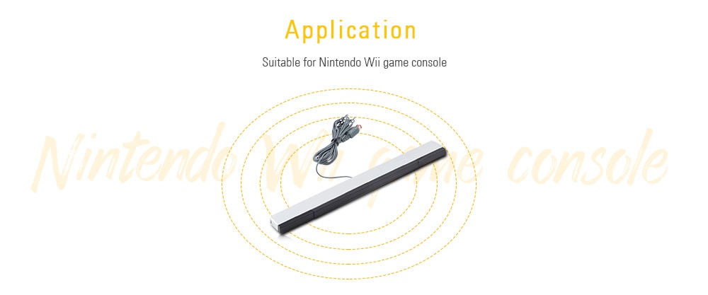 Replacement Wired Infrared Ray Sensor Bar Signal Receiver for Nintendo Wii Remote- Silver