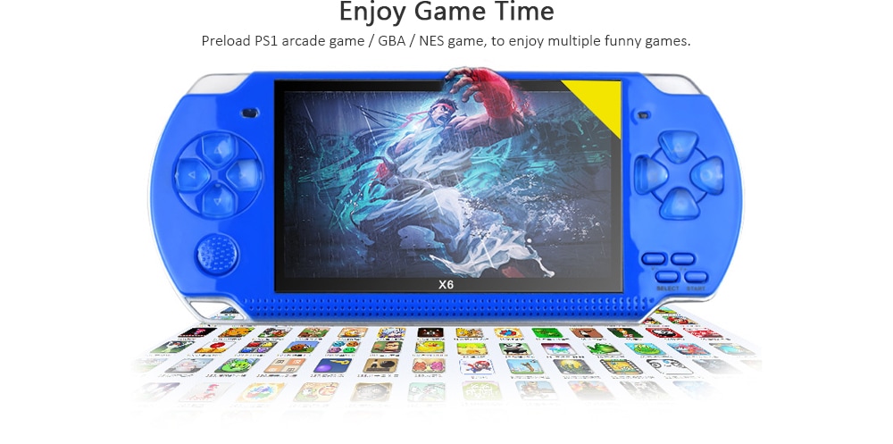 Portable PSP High Definition Handheld Game Machine 4.3 inch - Blue