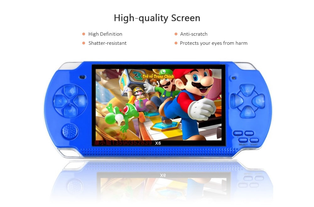 Portable PSP High Definition Handheld Game Machine 4.3 inch - Blue