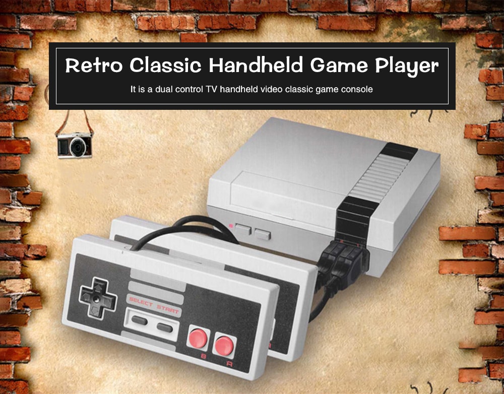 Retro Classic Handheld Game Player Built-in 500 Games- Gray