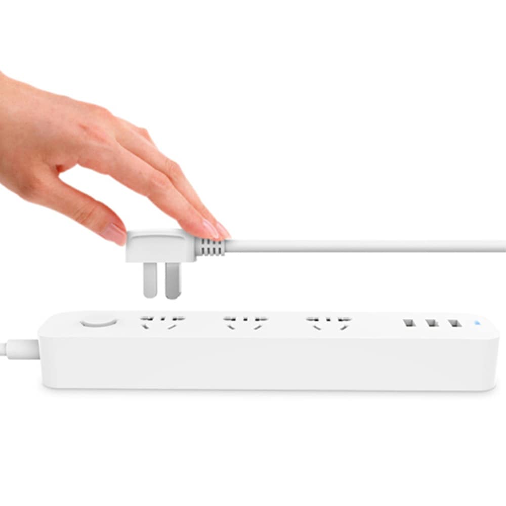 TOCHIC 3 Usb Charging Hub Mini Power Strip with 3 Sockets Standard Plug- White