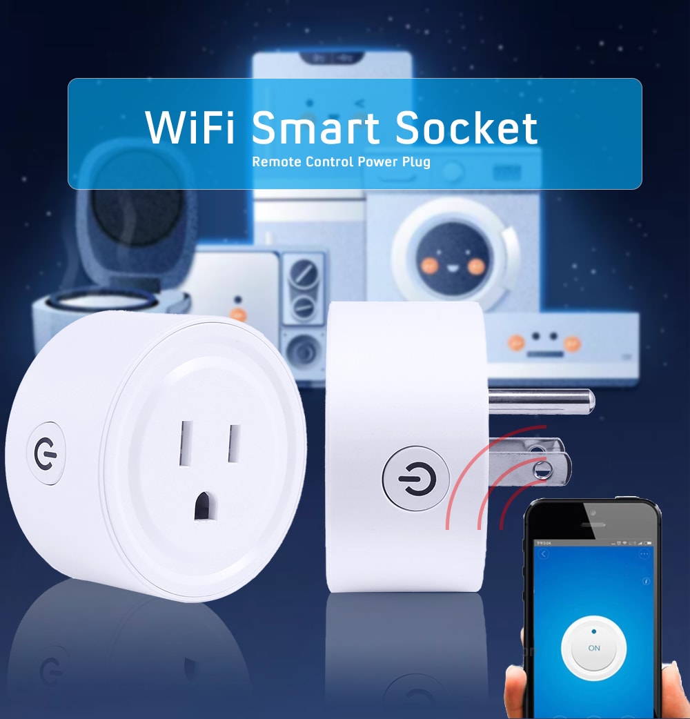 WiFi Smart Socket Remote Control Power Plug- White US Plug