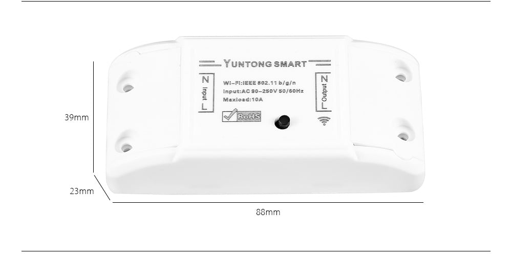 Smart WiFi Switch Wireless Universal Module Timer Via iOS Android Remote Control Works with Alexa Google Home - White