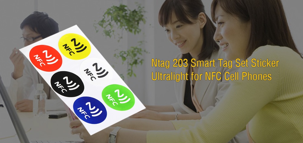 122806 Ntag 203 NFC Smart RFID Label for NFC Cell Phones 6PCS- Colormix