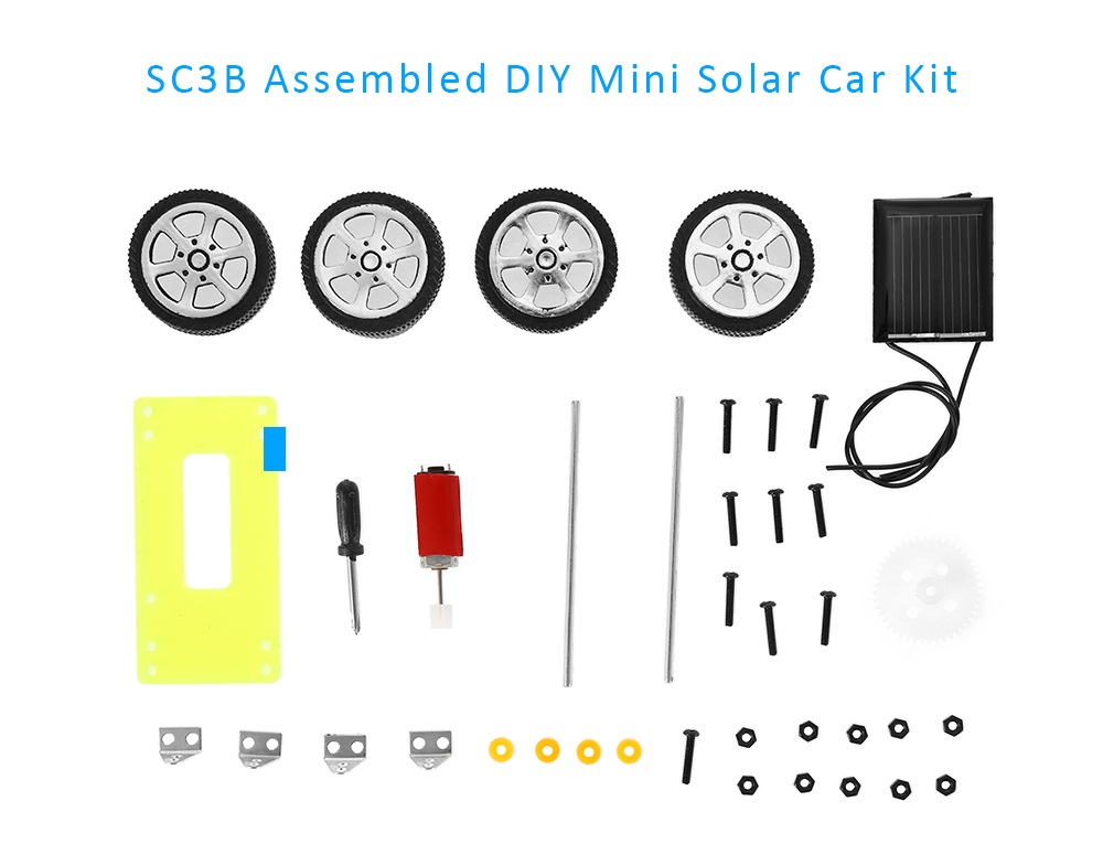 SC3B Creative Solar Car Model Assemble Toy DIY Projects- Colormix