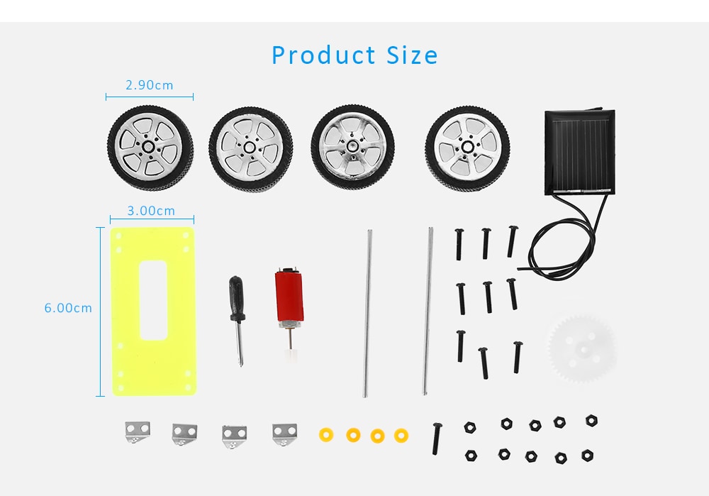 SC3B Creative Solar Car Model Assemble Toy DIY Projects- Colormix