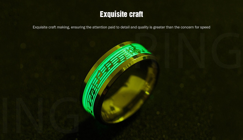 Piano Staff Luminous Luminous Ring- Gold US 7