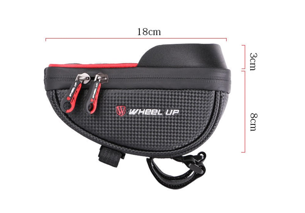 WHEELUP Bicycle Waterproof Touch Screen Mobile Phone Mountain Bike Front Cycling Handlebar Bag- Black