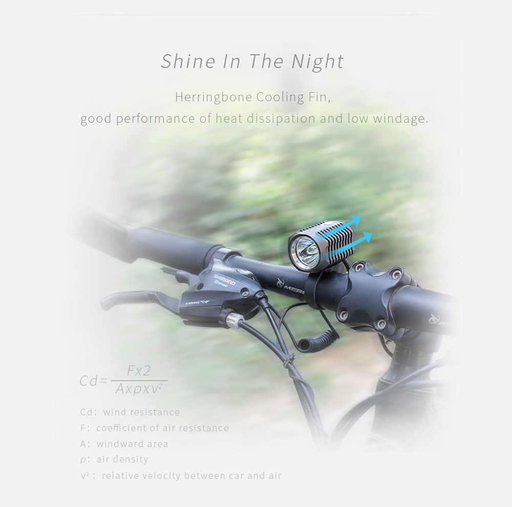 ON THE ROAD MX3-BL (With Line Switch) USB LED Bike Lamp With Battery Pack- Black US Plug + External Battery