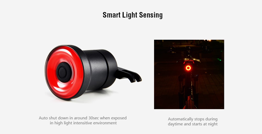 Xlite100 Bicycle Intelligent Induction Brake Lights USB Charging Night Taillights- Black Seat tube