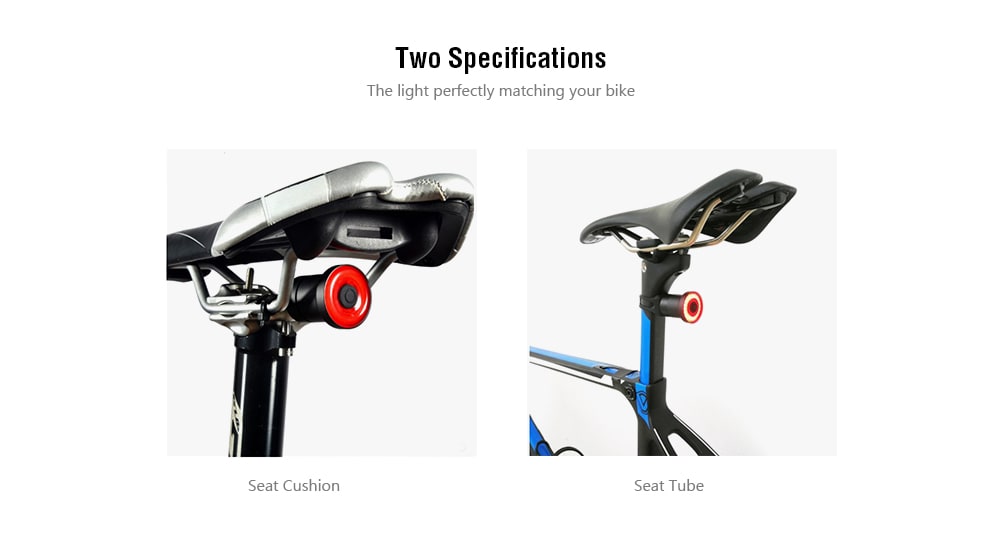 Xlite100 Bicycle Intelligent Induction Brake Lights USB Charging Night Taillights- Black Seat tube