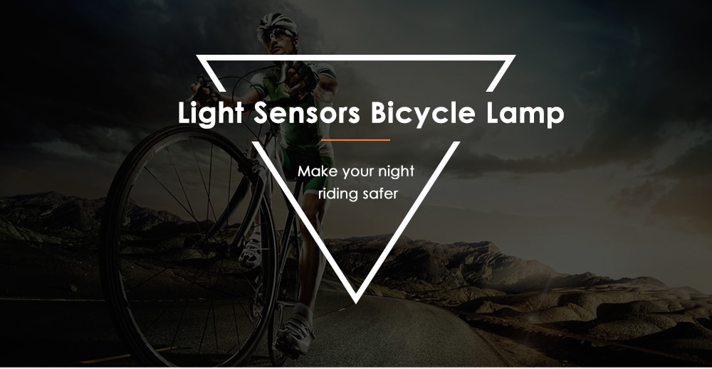 USB Rechargeable Bike Light Set Water Resistance Splash-proof Ultra Bright 400 Lumens Sensor Bicycle Lamp - Black