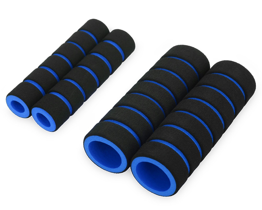 One Pair Soft Foam Sponge Cycling Non-slip Handbar Grips Bicycle Handlebar Cover Set- Blue