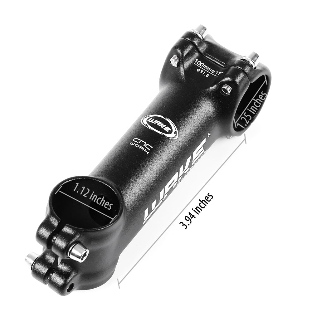 WAKE Bicycle MTB High-strength 3D Forged Aluminum Alloy Handlebar Stem Bike Accessories- Black 31.8 x 100MM