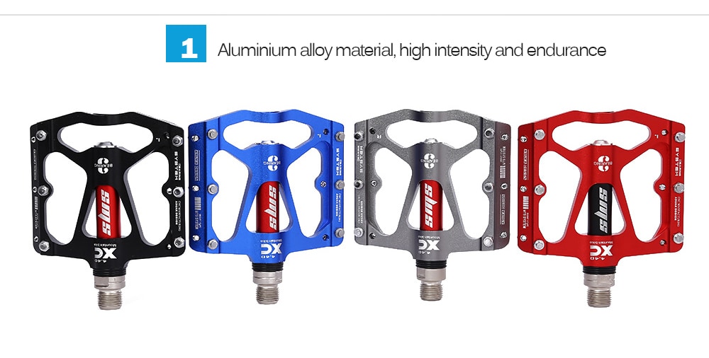 SHANMASHI Paired Aluminium Alloy 3 Bearing Road Mountain Bicycle Pedal- Red