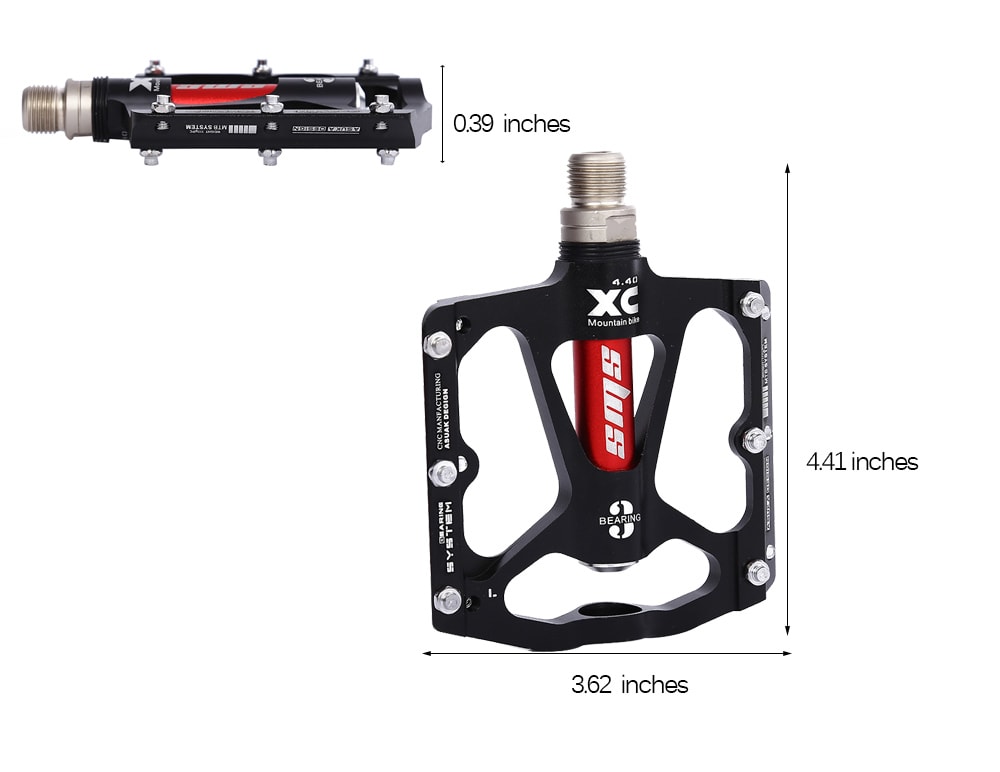 SHANMASHI Paired Aluminium Alloy 3 Bearing Road Mountain Bicycle Pedal- Red