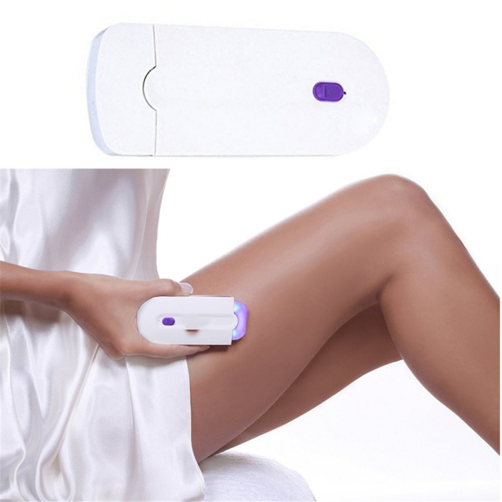 Touch Rechargeable Hair Removal Shaver Without Pain Free Laser Sensor Light- White EU Plug