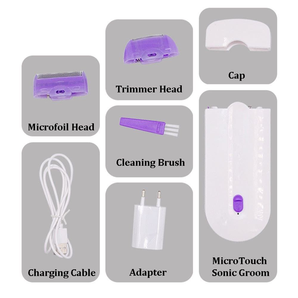 Touch Rechargeable Hair Removal Shaver Without Pain Free Laser Sensor Light- White EU Plug