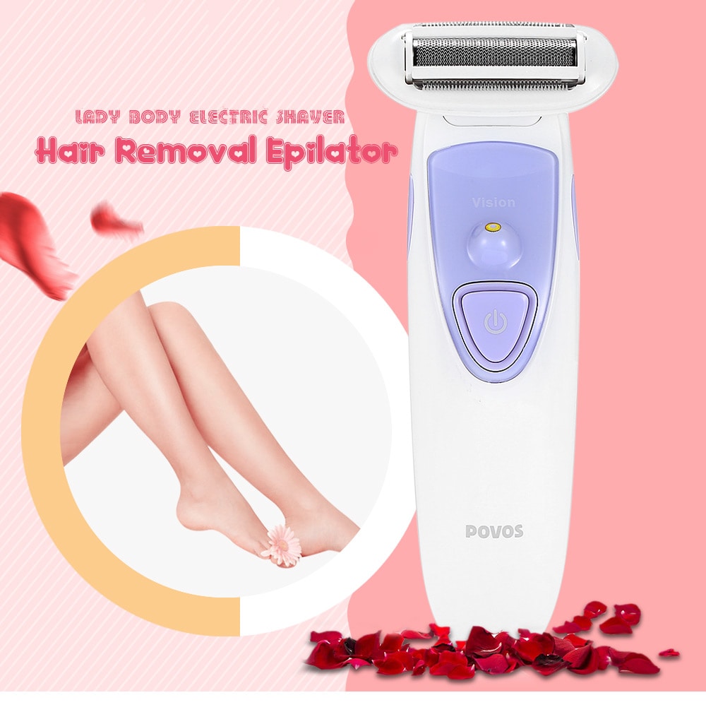 POVOS PS1086 Lady Body Electric Shaver Hair Removal Rechargeable Epilator- White