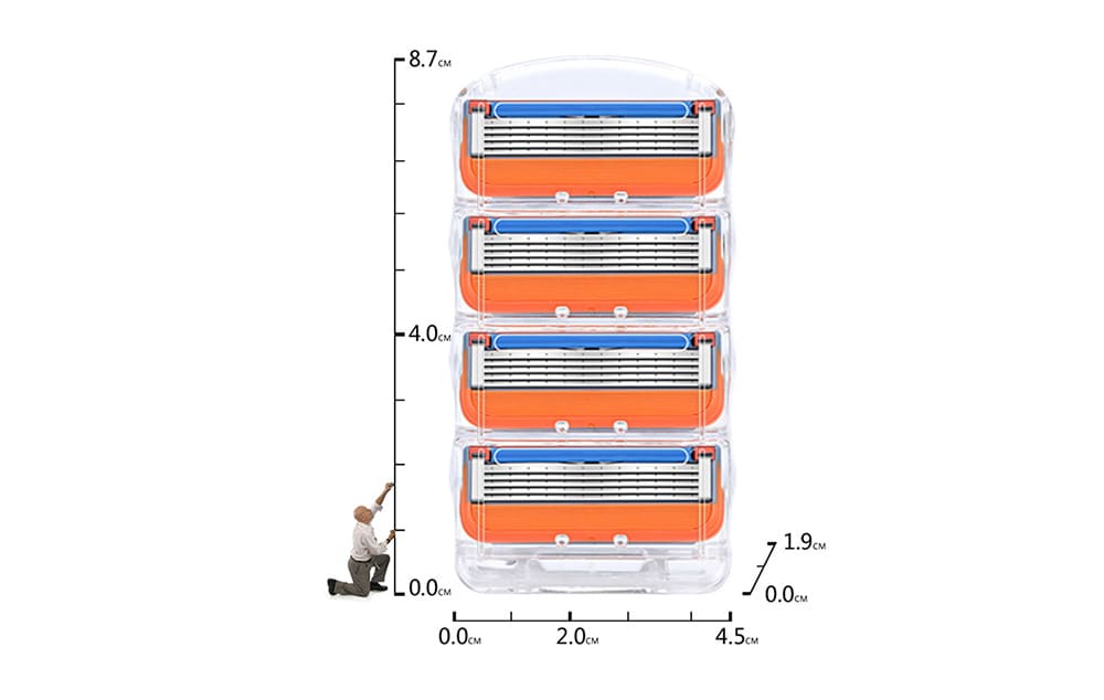 Five layer Blade Hand Shaver for Men with 4PCS- Orange