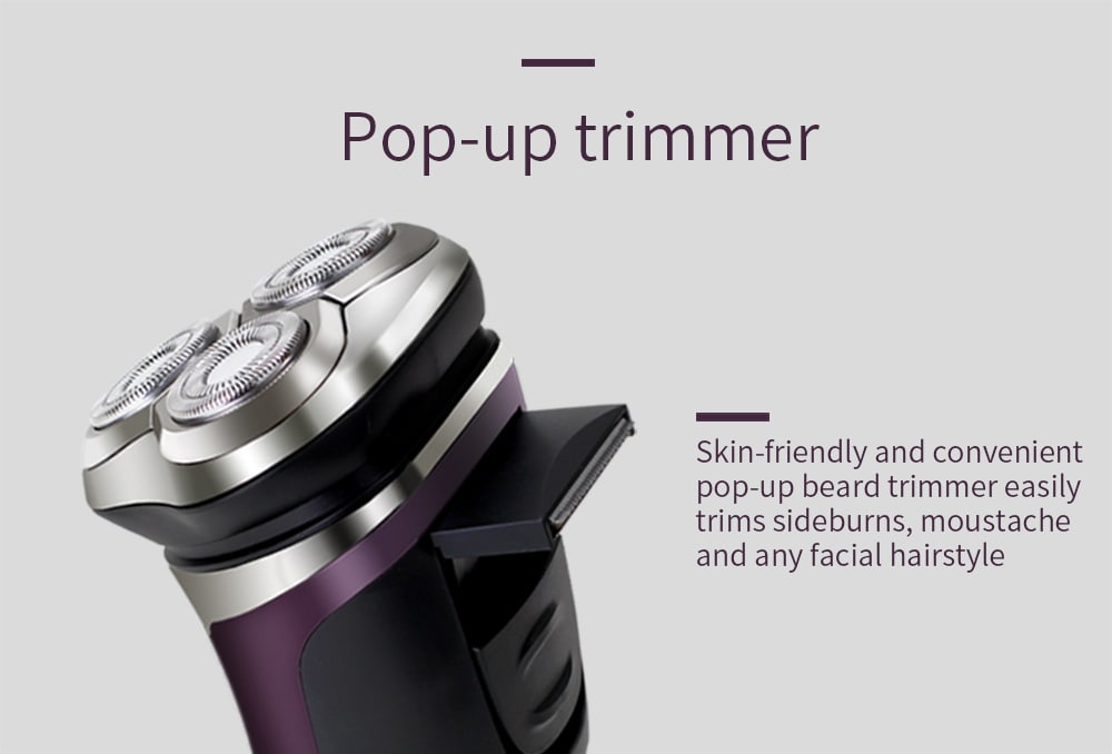 YOURS Three Blade Electric Shaver Rechargeable Razor Man Purple T76- Violet