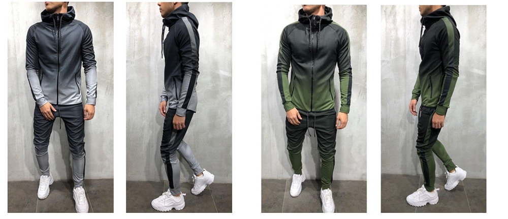 Stylish Slim Design Durable Sports Suit- Green 3XL