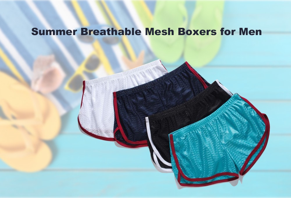 Summer Mesh Breathable Boxers for Men- White M