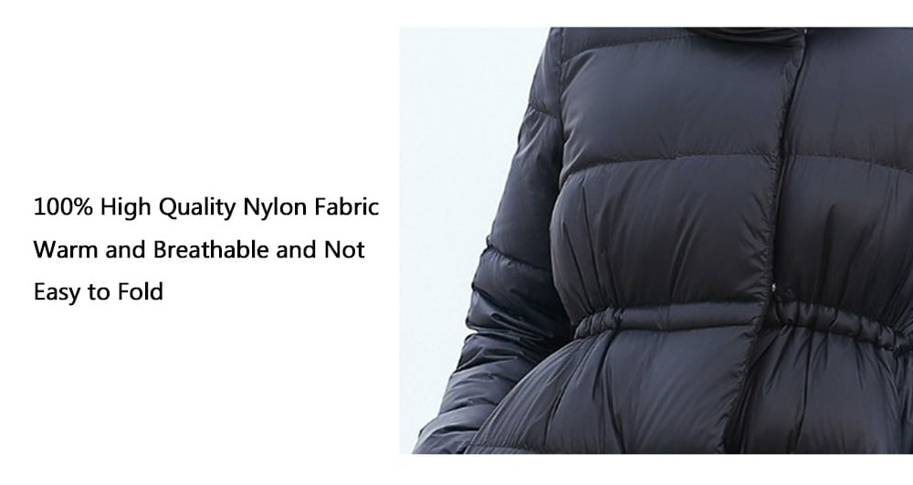 YUSKI Women Long Style Warm Comfortable Down Coat from Xiaomi Youpin- Black S