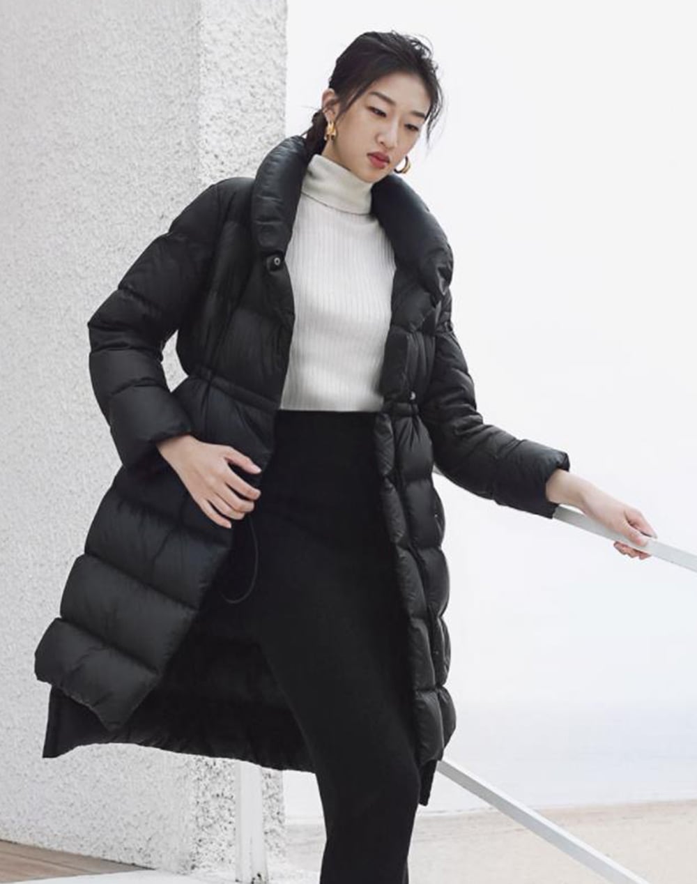 YUSKI Women Long Style Warm Comfortable Down Coat from Xiaomi Youpin- Black S