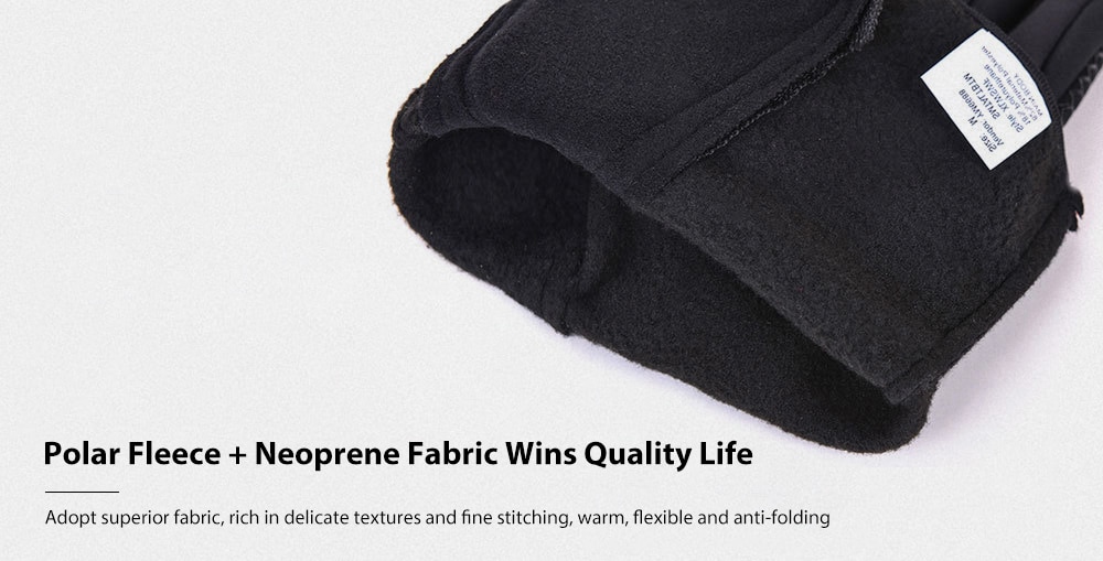 Winter Waterproof Windproof Touch Screen Silicone Anti-skid Zipper Fleece Warm Gloves- Black XL