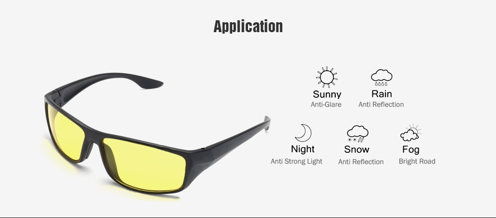 Unisex Driving Anti Glare Night Vision Driver Safety UV Protection Glasses- Goldenrod