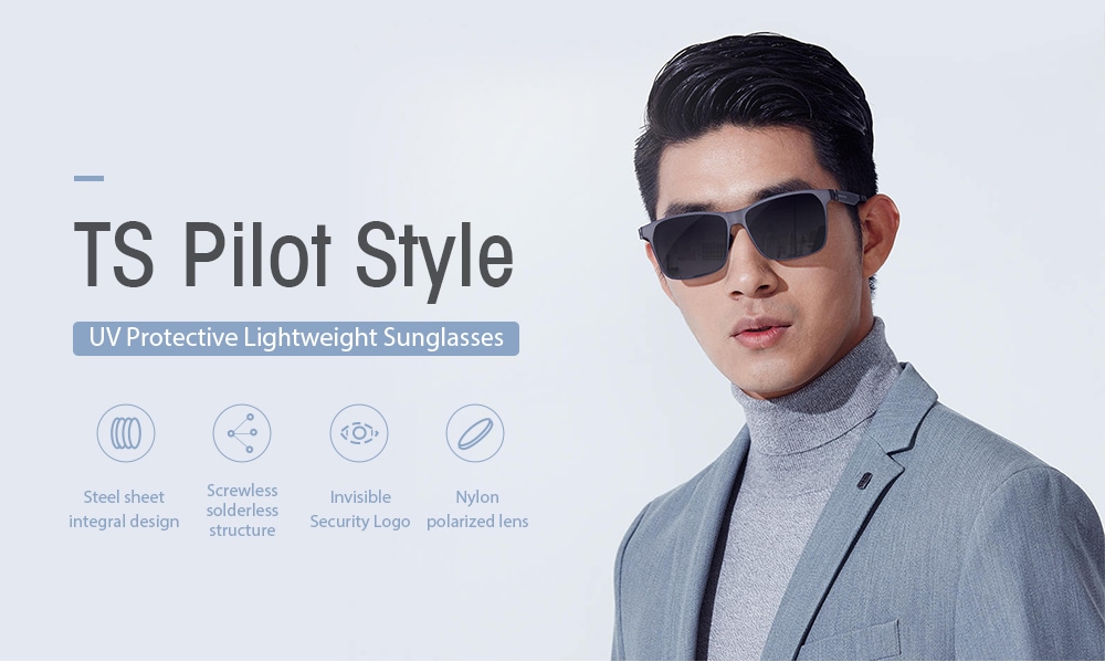 TS Pilot Style UV Protective Sunglasses from Xiaomi Mijia- Black