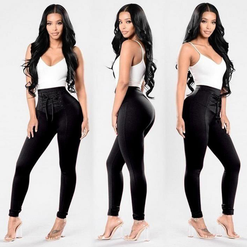 Women'S Leggings Solid Color High Waist Faddish Top Fashion Skinny Leggings- Misty Rose M