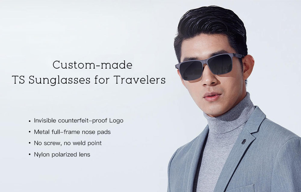 Trendy Custom-made TS Sunglasses for Travelers- Gray