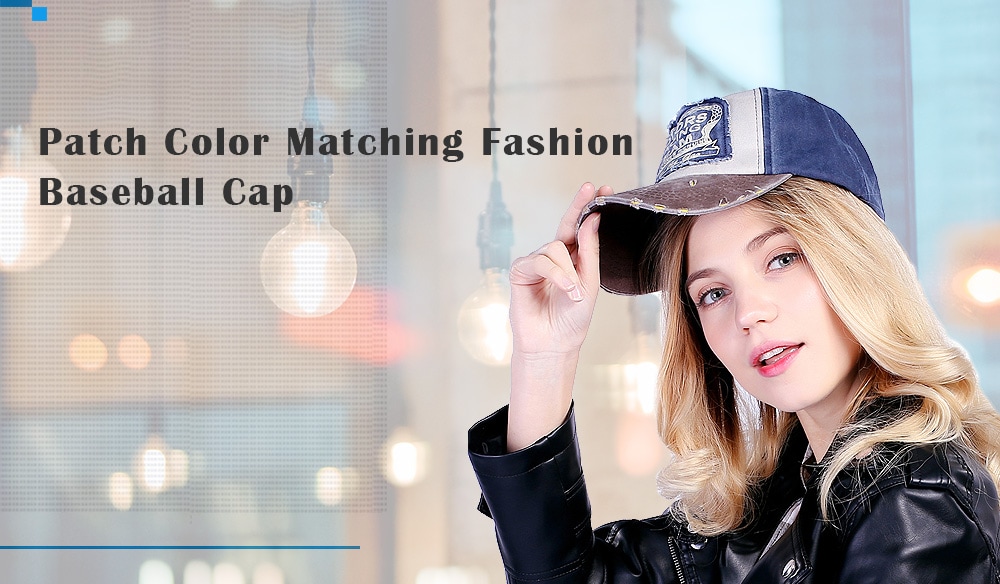 Patch Color Matching Fashion Baseball Cap- Yellow