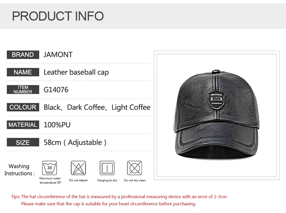 Warm Windproof PU Leather Cap - Coffee