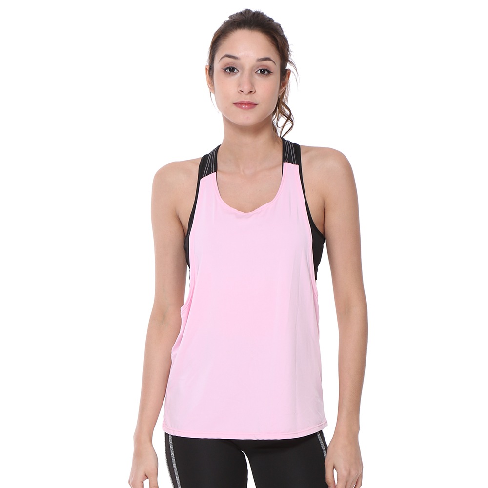 Sleeveless Quick-Dry Yoga Top Tank Vest- Black L