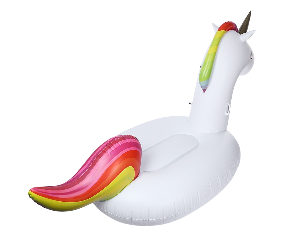 Swimming Water Lounge Pool Giant Rideable Unicorn Inflatable Float Toy- White