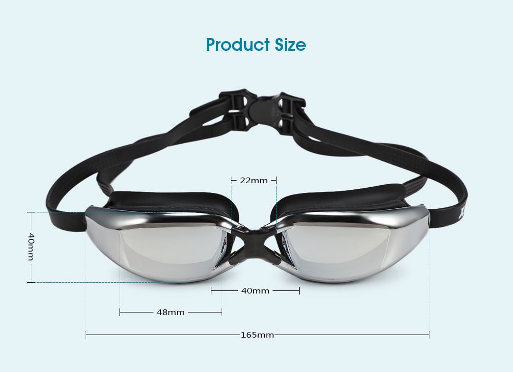 XINHANG XH9200 HD Plating Anti-fog UV Swimming Goggles- Black