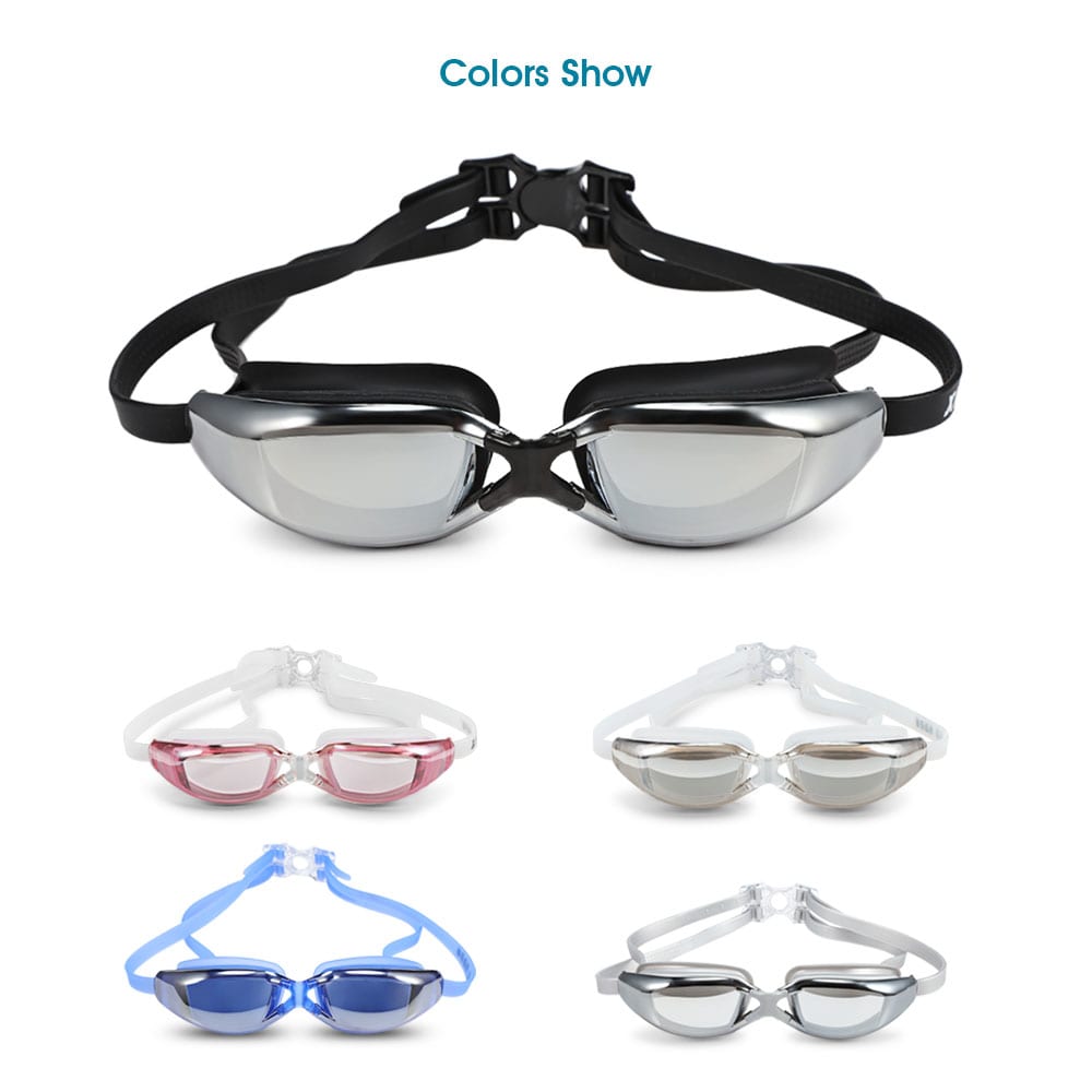 XINHANG XH9200 HD Plating Anti-fog UV Swimming Goggles- Black